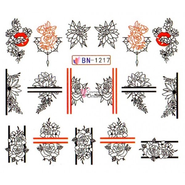 Stickere cu Apa pentru unghii cod BN1217